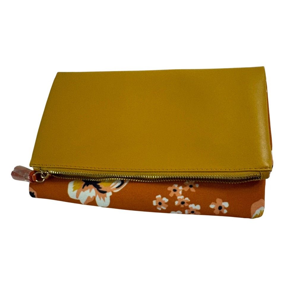 Rachel Pally Foldover Clutch Bag Women's One Size Orange Floral Vegan Leather - Picture 2 of 11